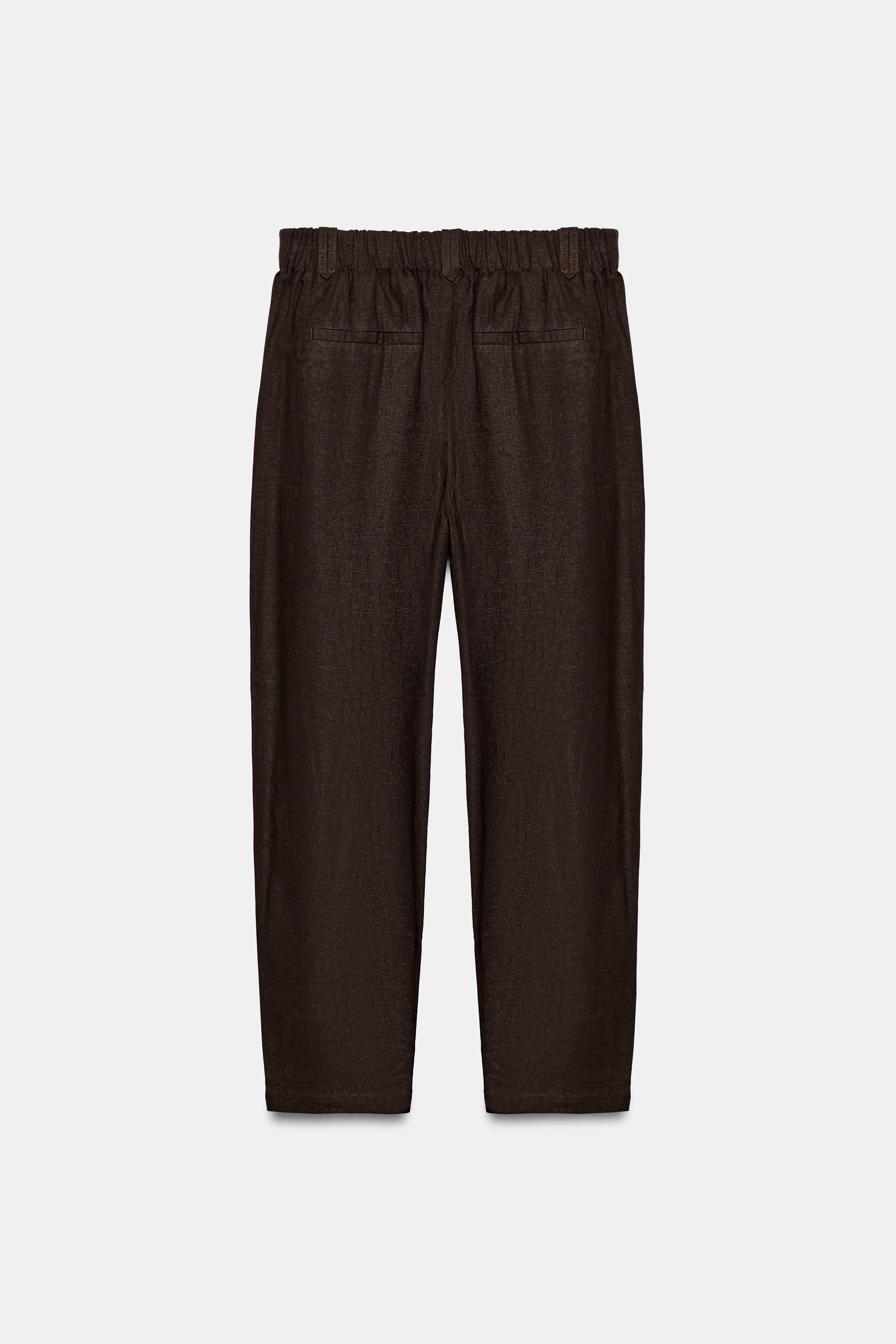 PANTALON CARROT NERVURE AVEC LIN